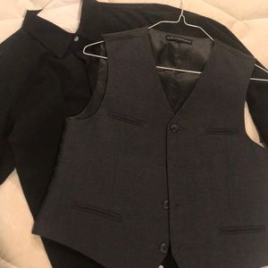 Shirts & Tops | Black Long Sleeve Dress Shirt And Grey Vest | Poshmark